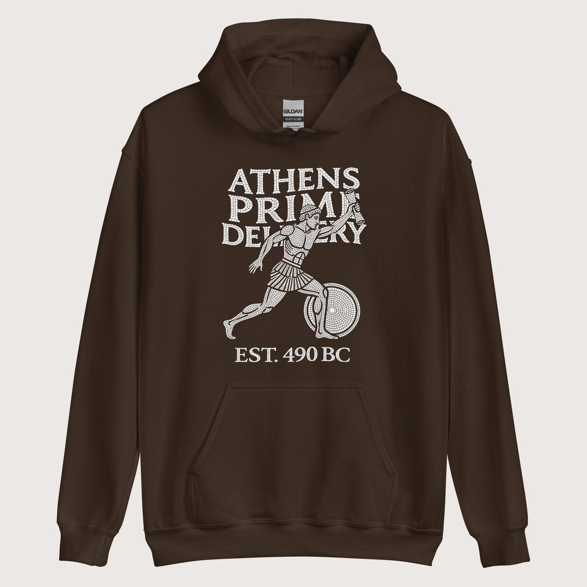 Dark Chocolate Athens Prime Delivery Hoodie - history buff gift by HistoHead