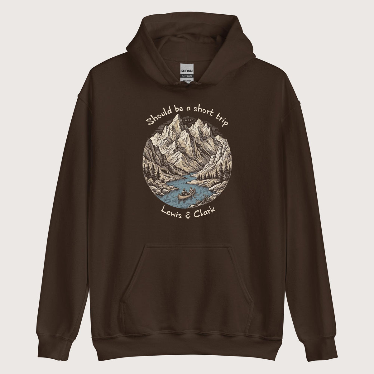 Dark Chocolate Lewis & Clark Short Trip Hoodie - history buff gift by HistoHead
