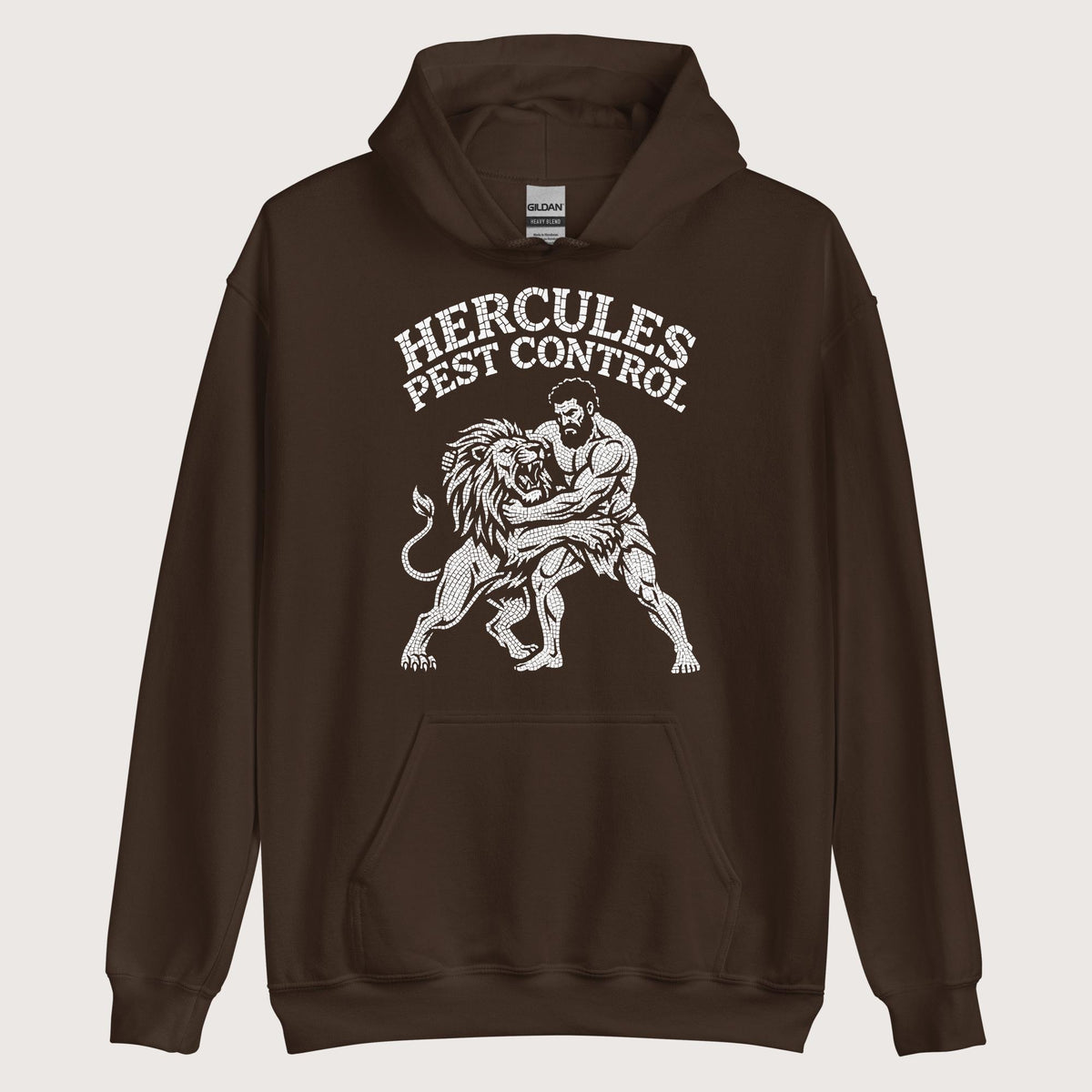 Dark Chocolate Hercules Pest Control Hoodie - history buff gift by HistoHead