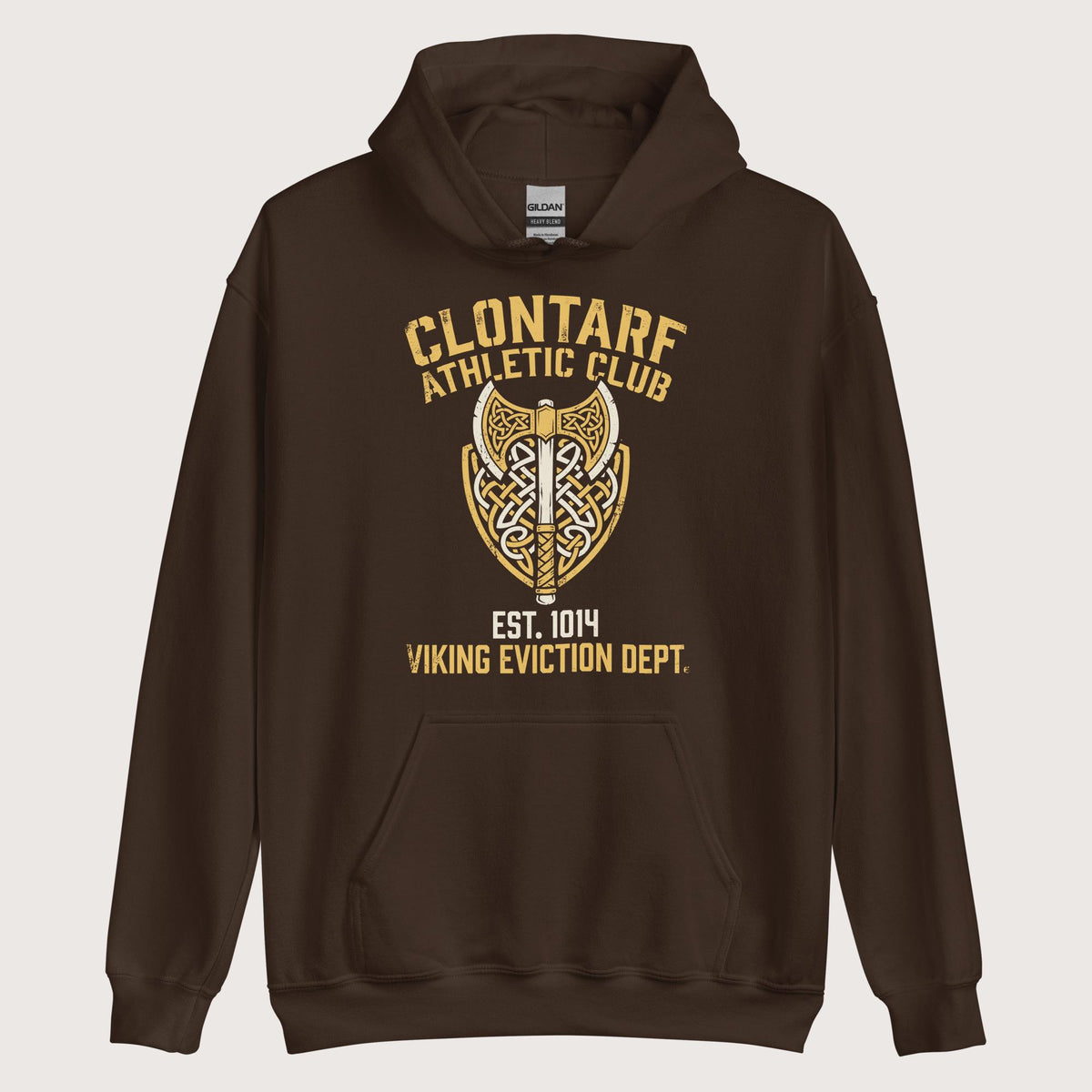 Dark Chocolate Clontarf Athletic Club Hoodie - history buff gift by HistoHead