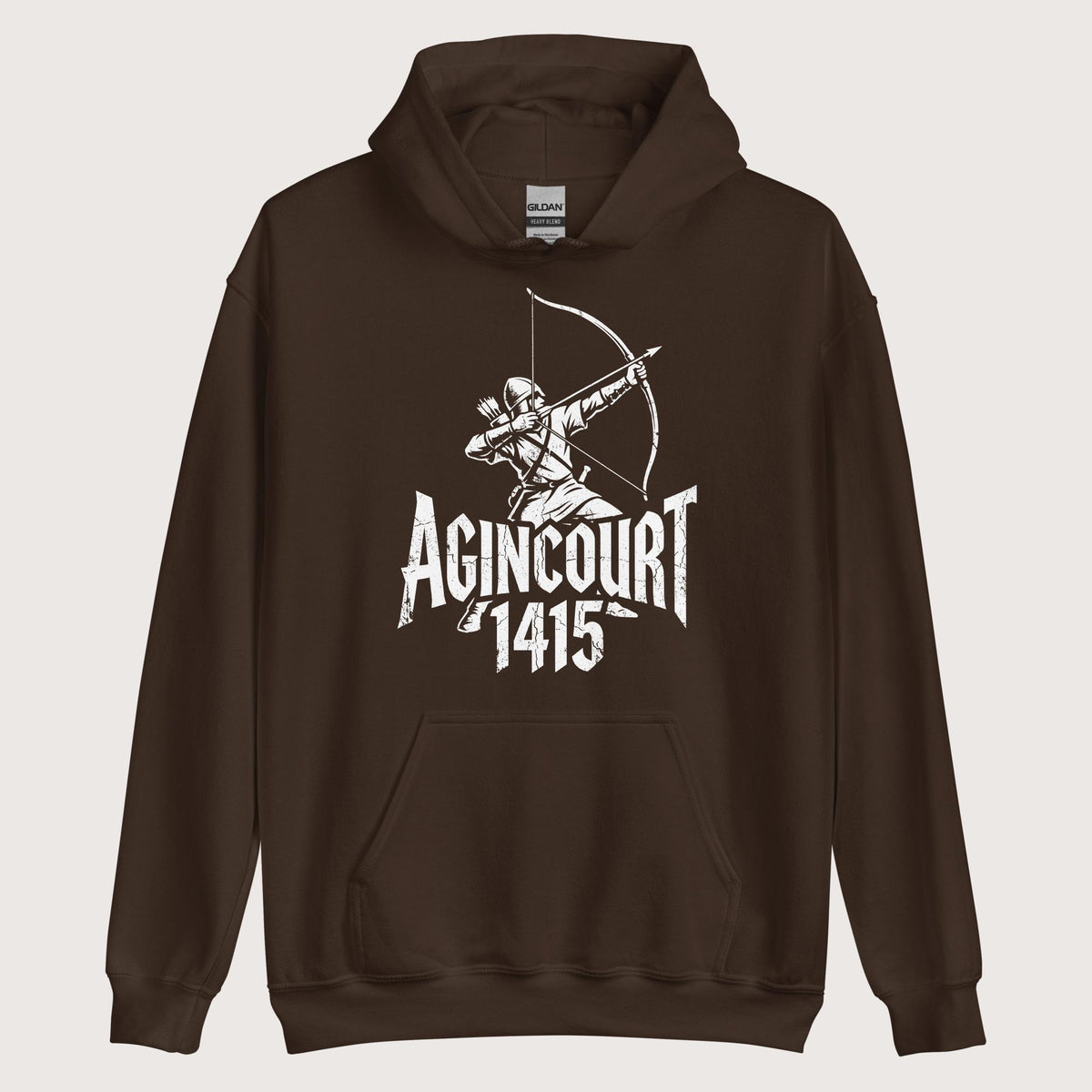Dark Chocolate Agincourt 1415 Longbowman Hoodie - history buff gift by HistoHead
