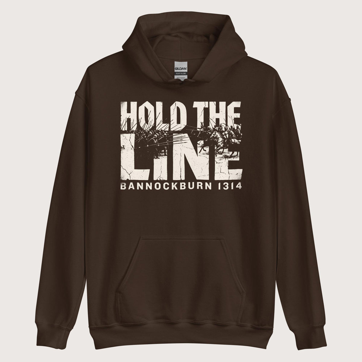 Dark Chocolate Hold The Line Bannockburn 1314 Hoodie - history buff gift by HistoHead