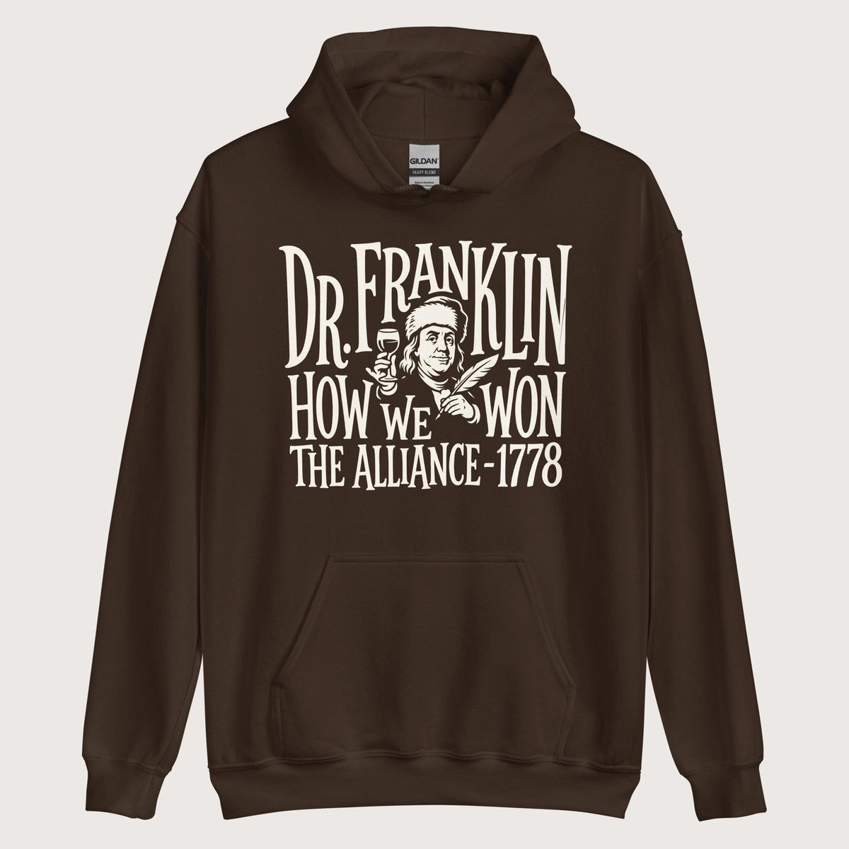 Dark Chocolate Dr. Franklin How We Won the Alliance Hoodie - history buff gift by HistoHead