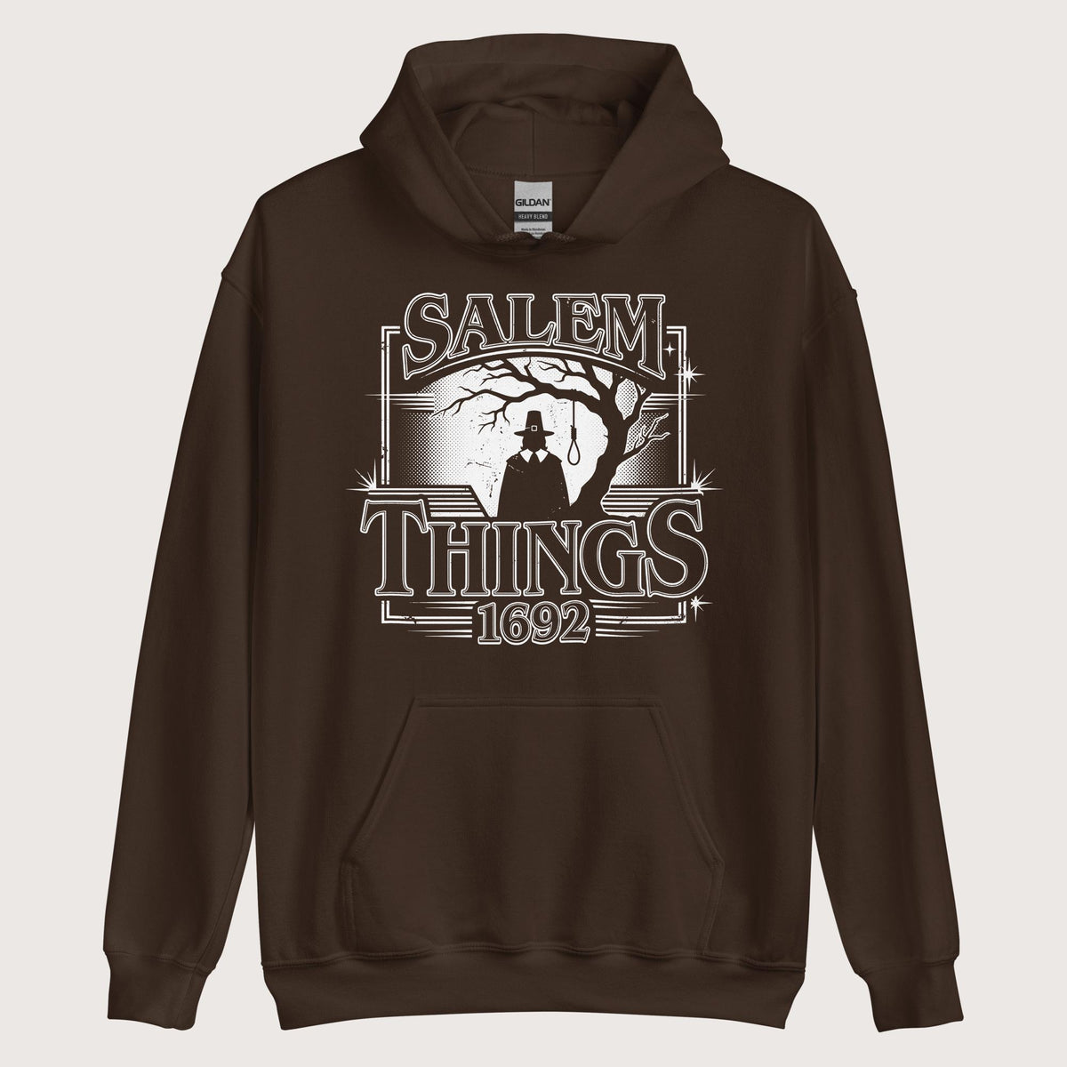Dark Chocolate Salem Things 1692 Hoodie - history buff gift by HistoHead