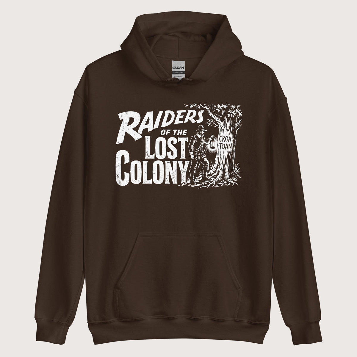 Dark Chocolate Raiders of the Lost Colony Hoodie - history buff gift by HistoHead