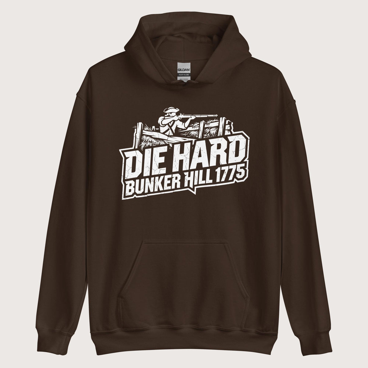 Dark Chocolate Die Hard Bunker Hill 1775 Hoodie - history buff gift by HistoHead