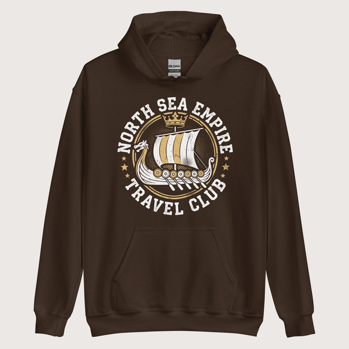 Dark Chocolate North Sea Empire Travel Club Hoodie - history buff gift by HistoHead