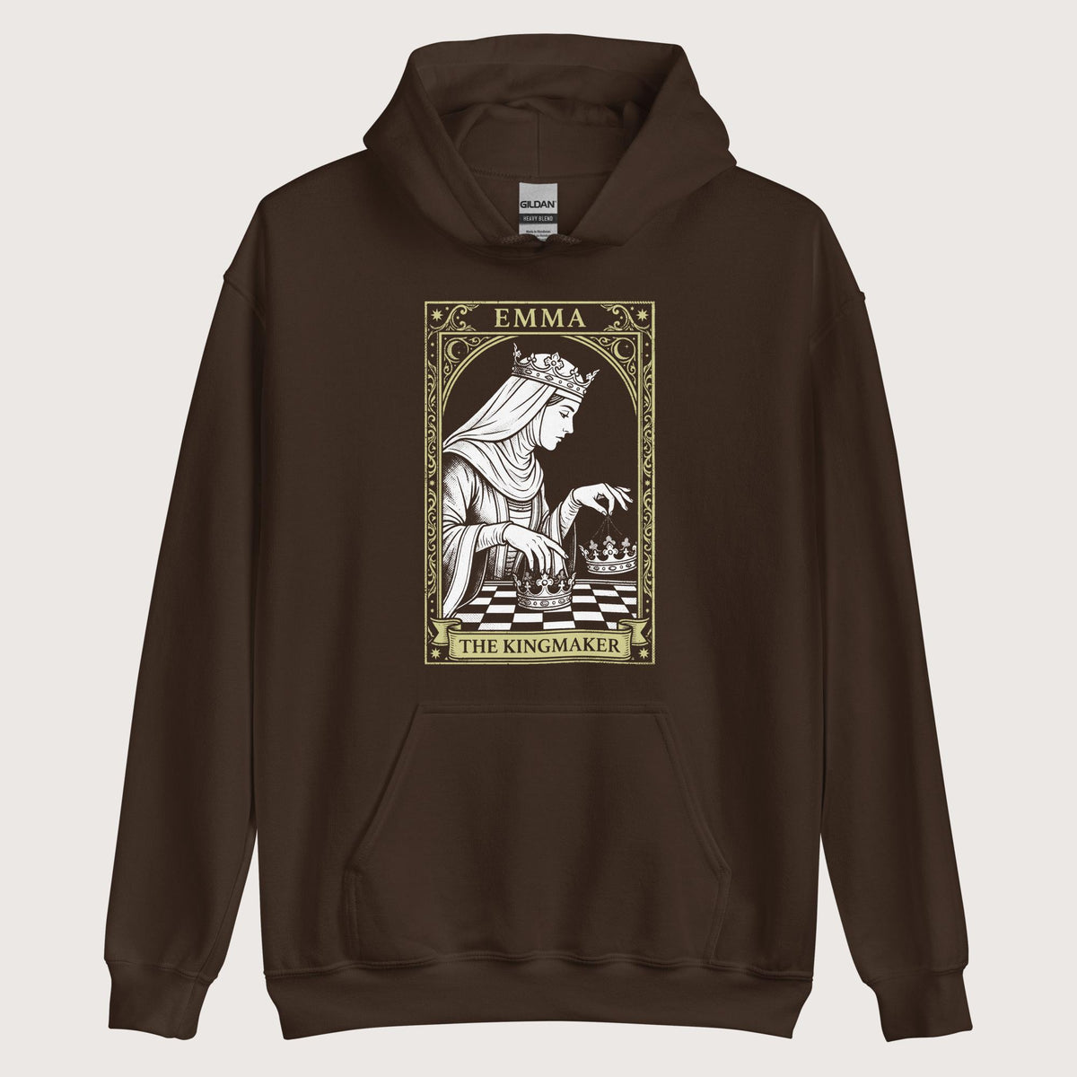 Dark Chocolate Emma of Normandy The Kingmaker Hoodie - history buff gift by HistoHead
