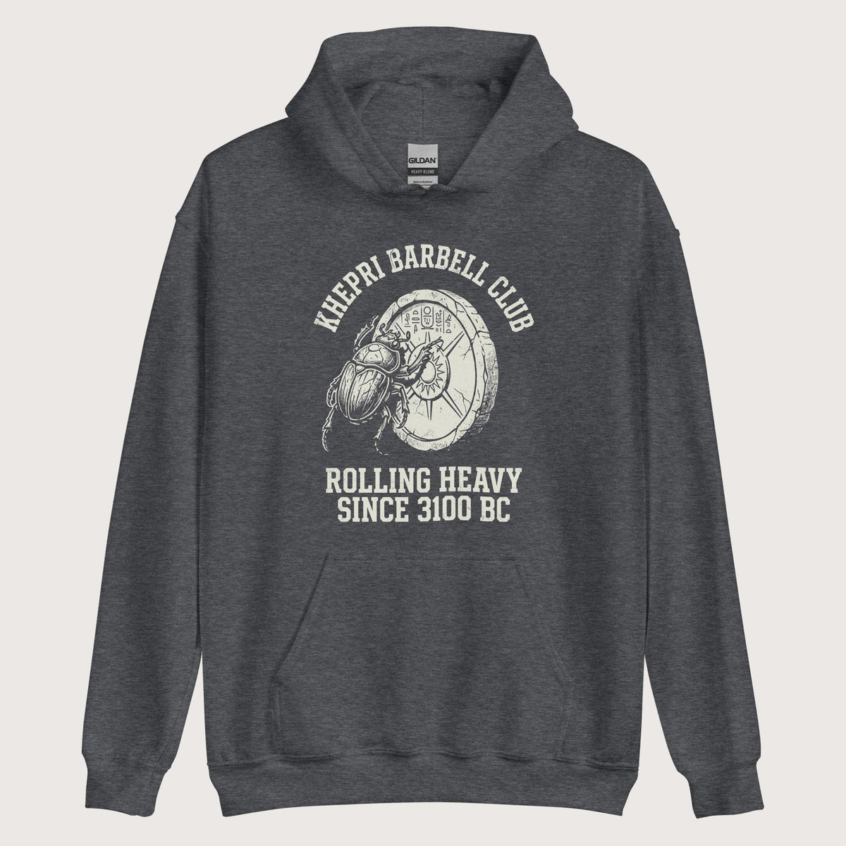Dark Heather Khepri Barbell Club Hoodie - history buff gift by HistoHead
