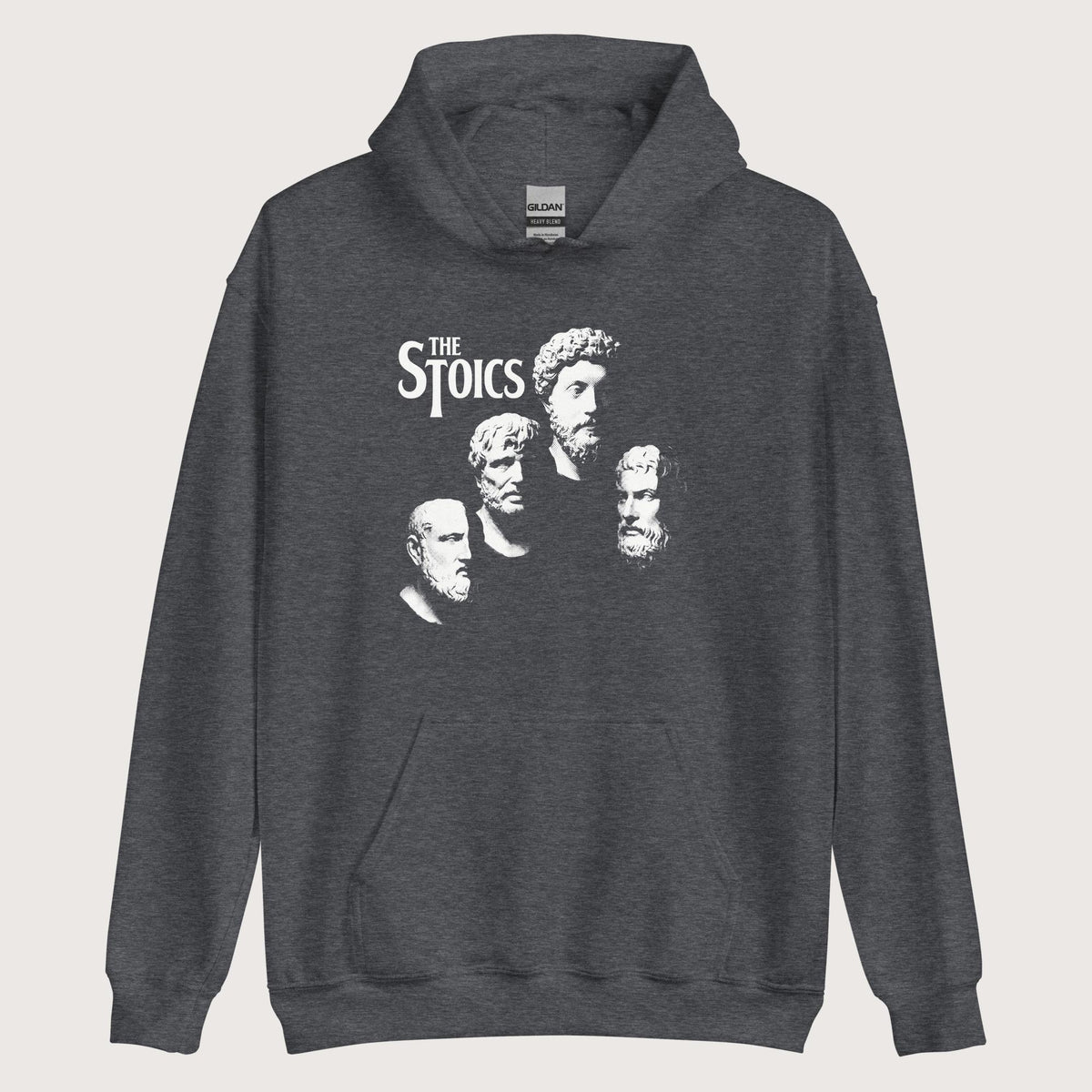 Dark Heather The Stoics Hoodie - history buff gift by HistoHead