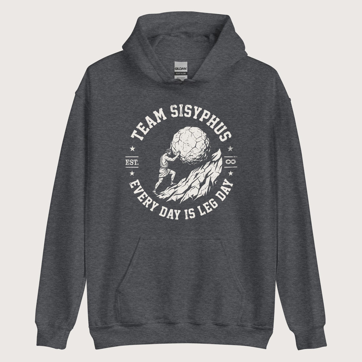 Dark Heather Team Sisyphus Hoodie - history buff gift by HistoHead