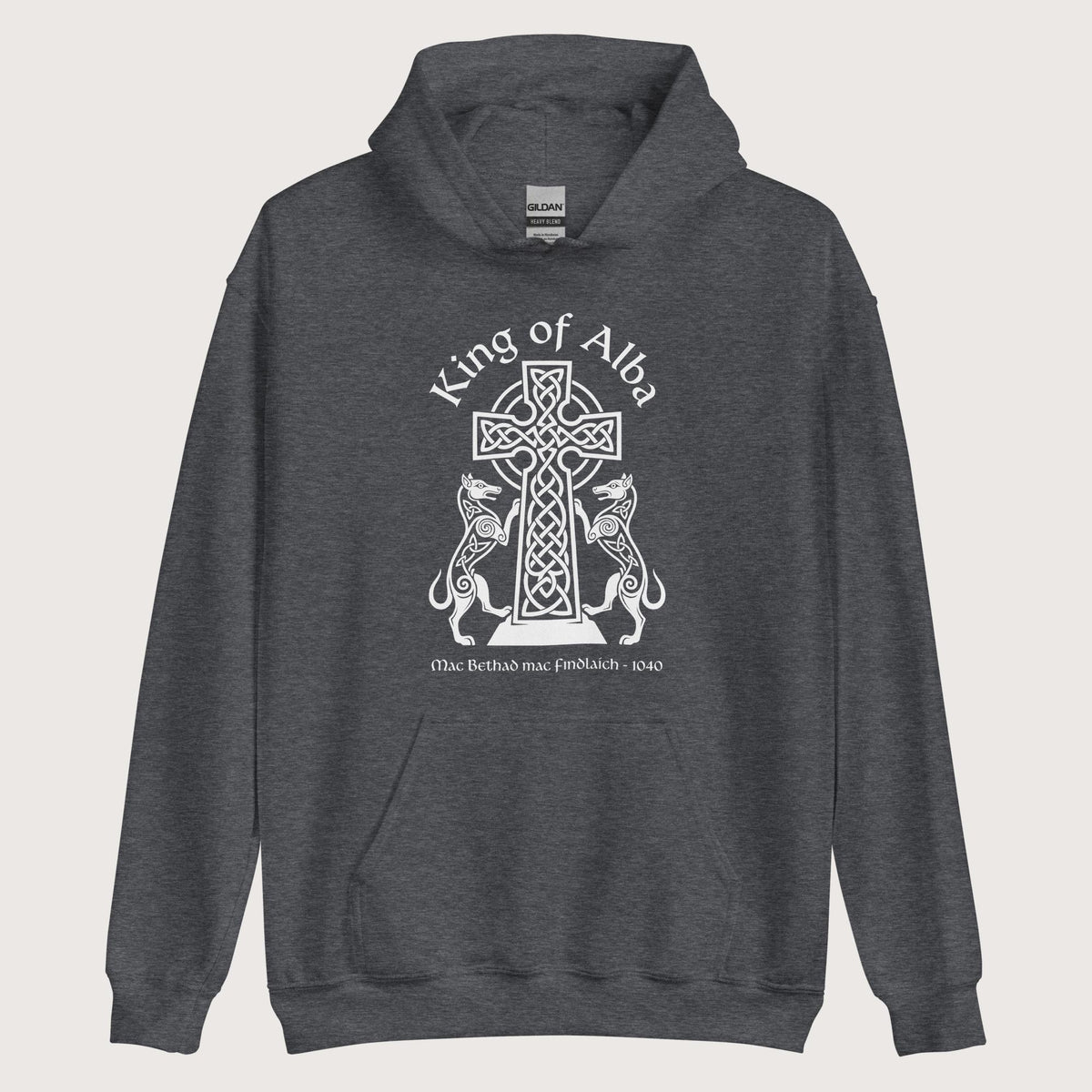 Dark Heather King of Alba Hoodie - history buff gift by HistoHead