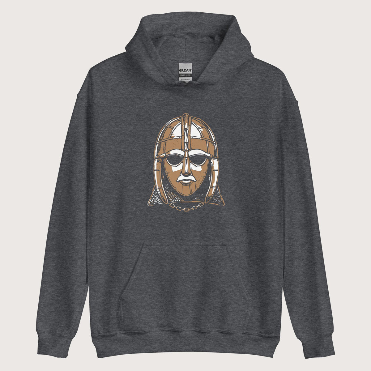 Dark Heather Sutton Hoo Helmet Hoodie - history buff gift by HistoHead