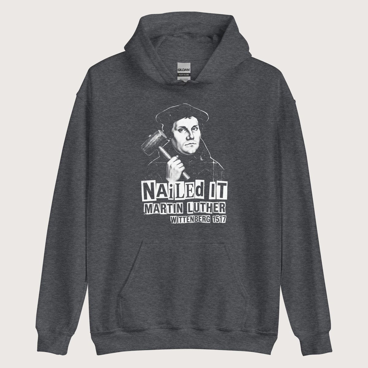 Dark Heather Nailed It Hoodie - history buff gift by HistoHead