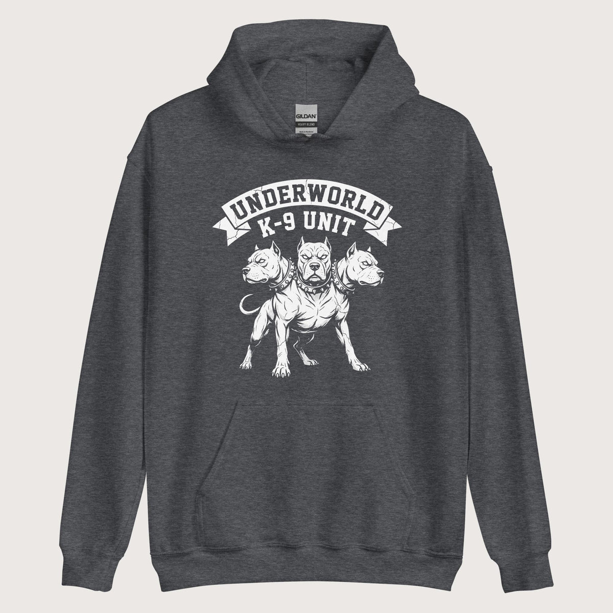Dark Heather Cerberus Underworld K-9 Unit Hoodie - history buff gift by HistoHead