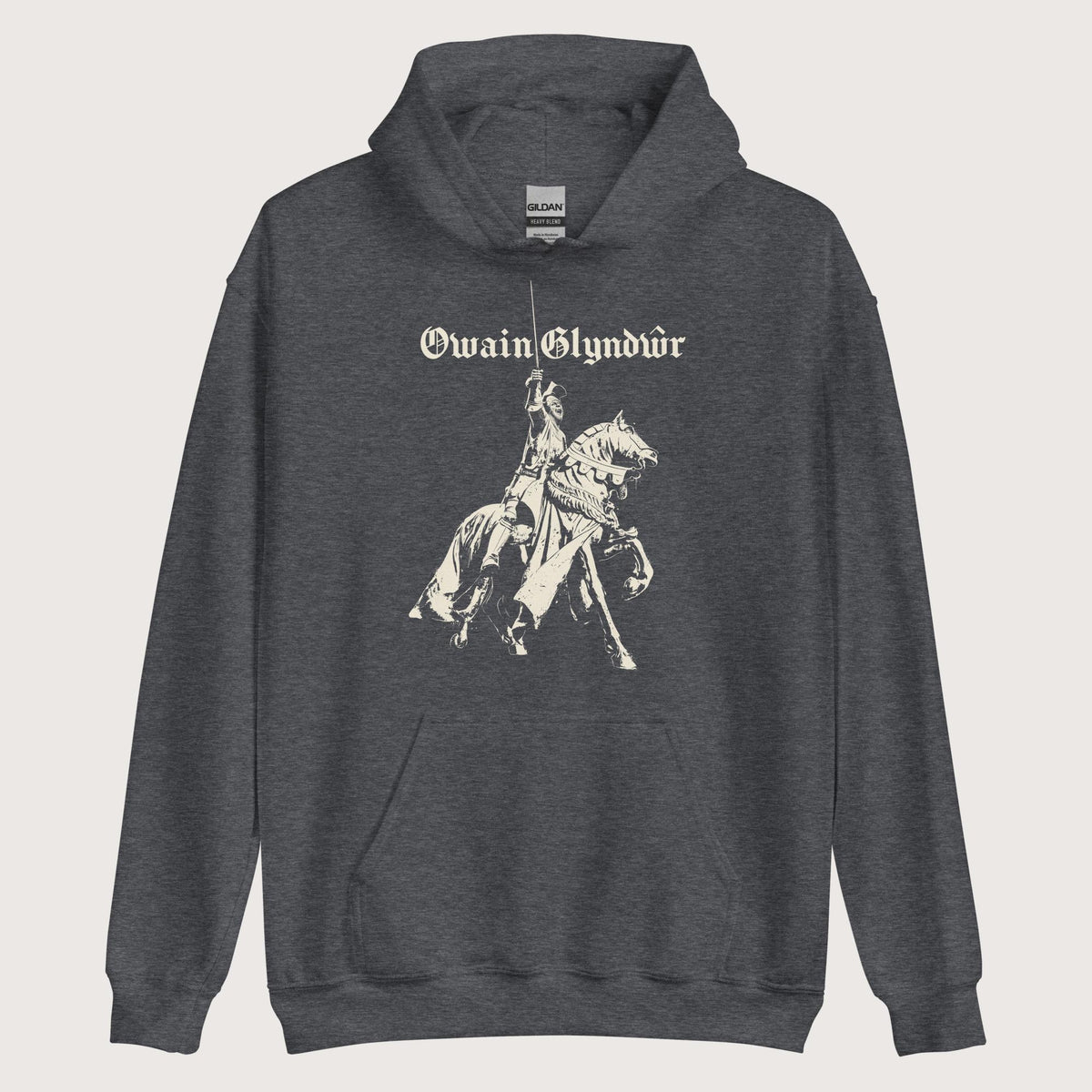 Dark Heather Owain Glyndŵr Statue Hoodie - history buff gift by HistoHead