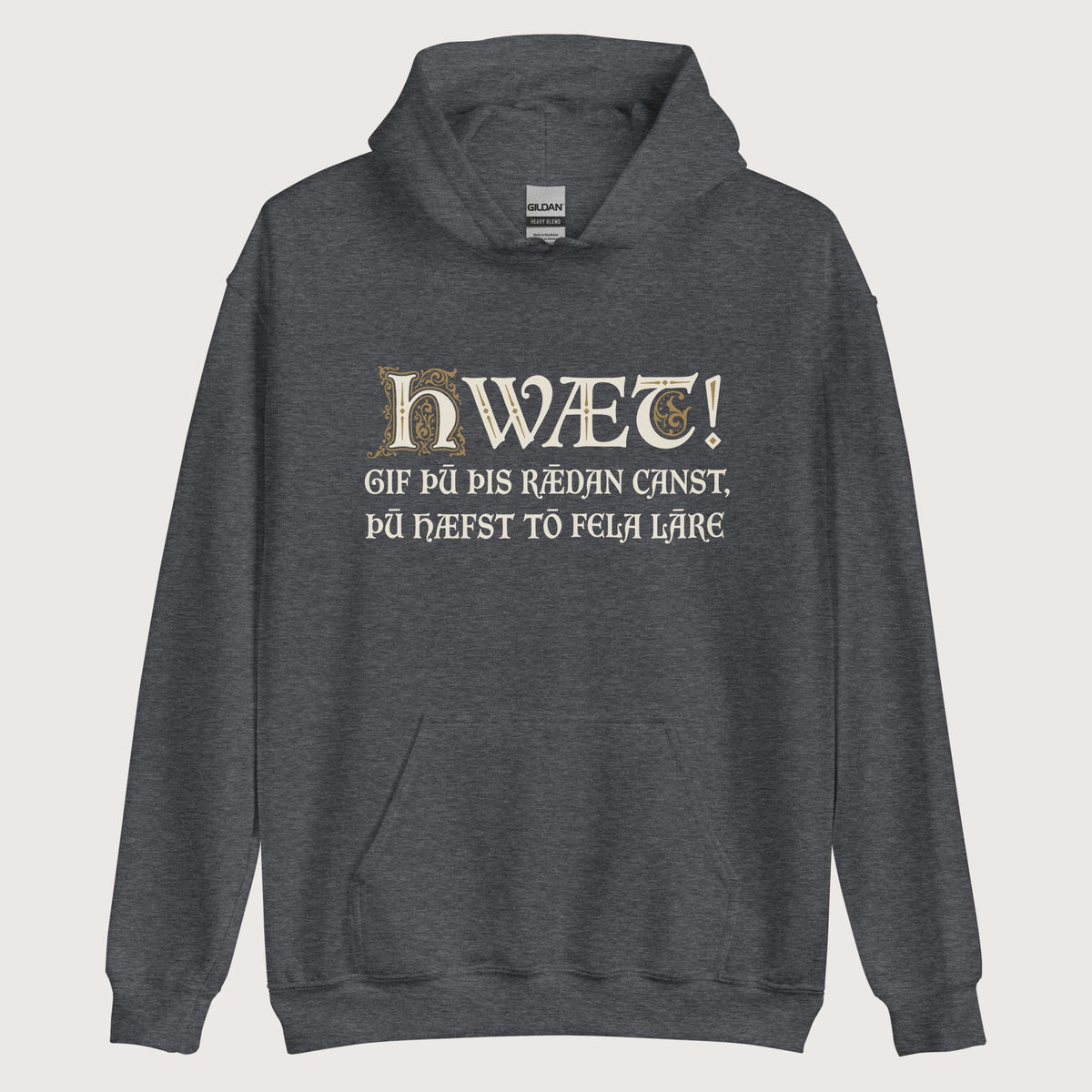 Dark Heather If You Can Read This You Have Too Much Education in Old English Hoodie - history buff gift by HistoHead