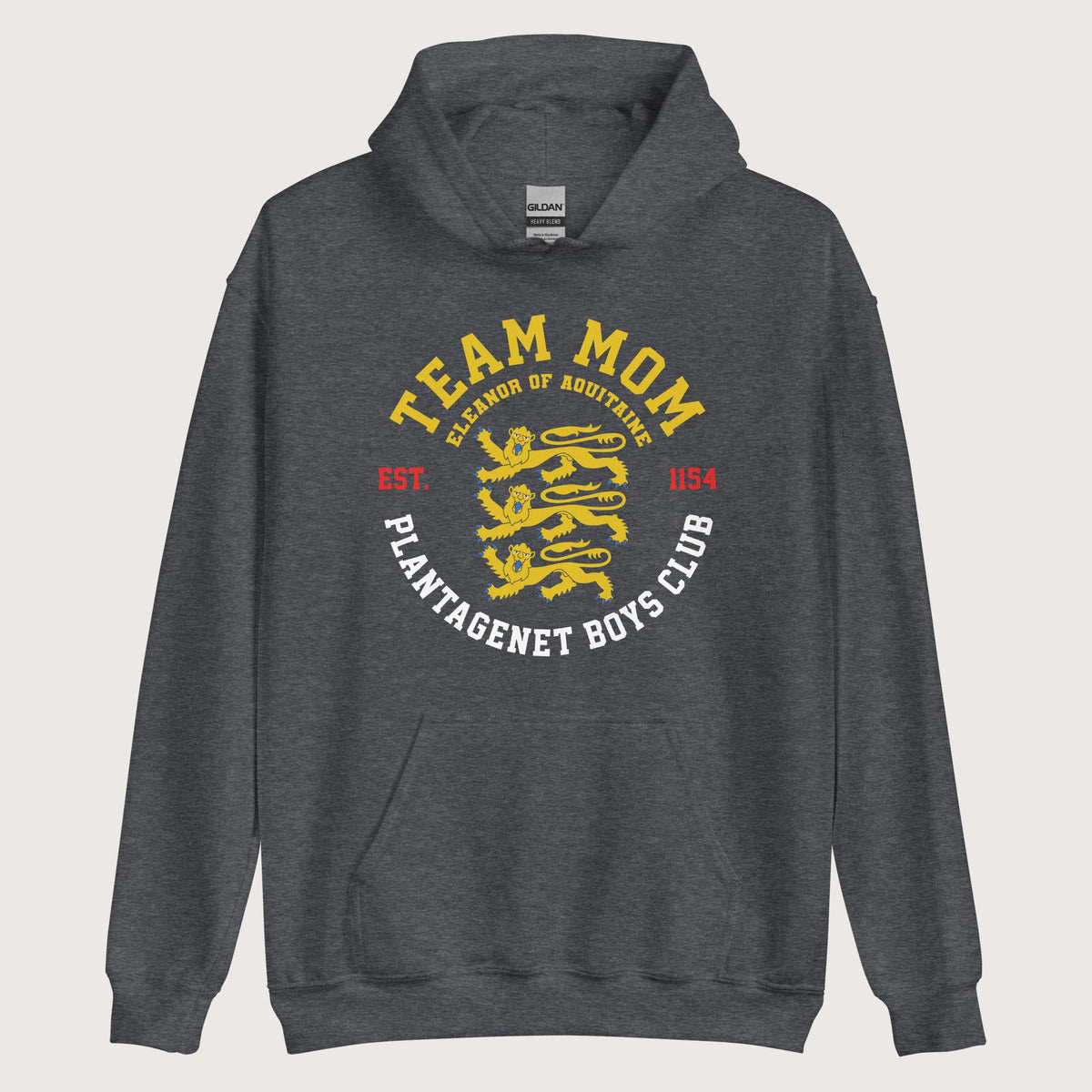 Dark Heather Team Mom Eleanor of Aquitaine Hoodie - history buff gift by HistoHead