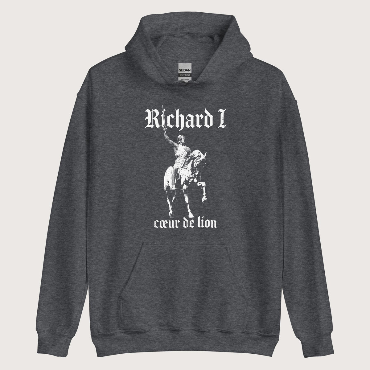 Dark Heather Richard I Coeur de Lion Hoodie - history buff gift by HistoHead