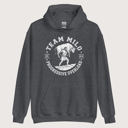 Dark Heather Team Milo Hoodie - history buff gift by HistoHead