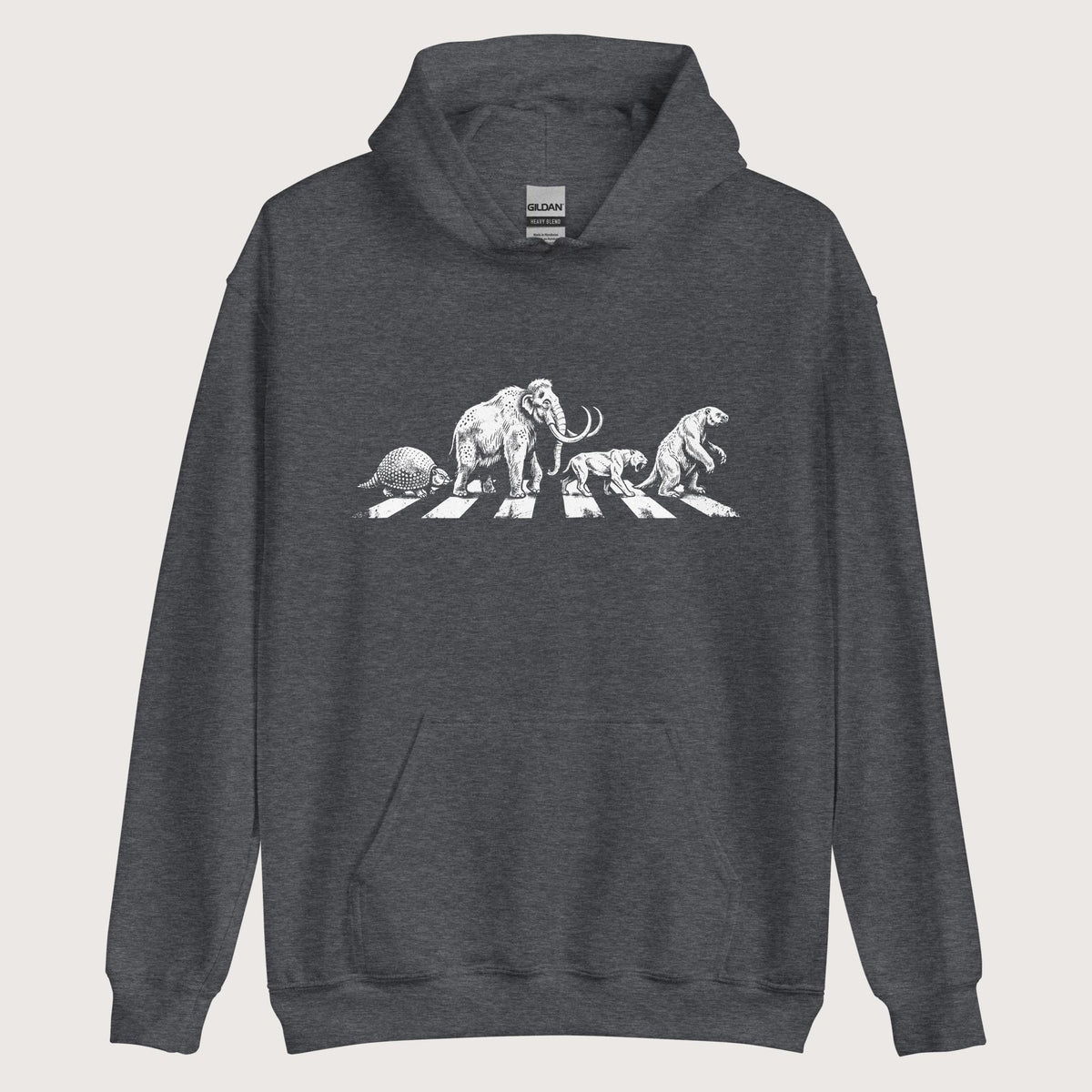 Dark Heather Pleistocene Road Hoodie - history buff gift by HistoHead