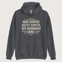 Dark Heather I'm Not Always Right But Never Wrong Latin Hoodie - history buff gift by HistoHead