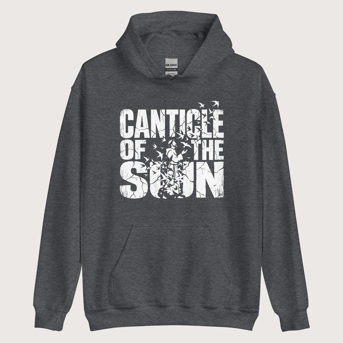 Dark Heather Canticle of the Sun Saint Francis of Assisi Birds Hoodie - history buff gift by HistoHead