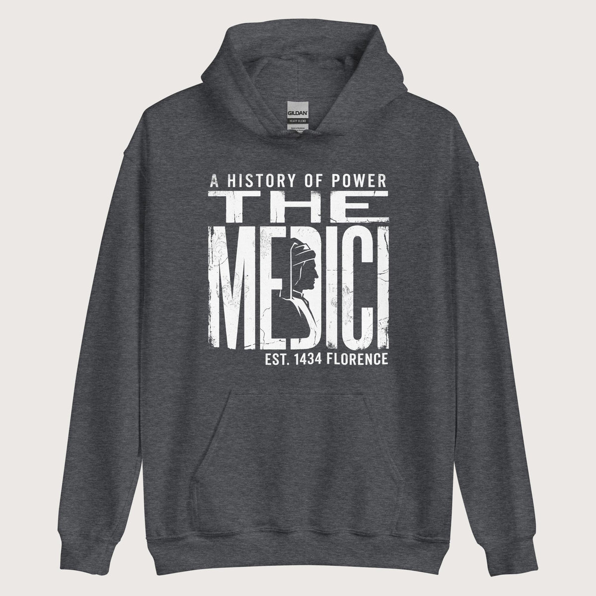 Dark Heather The Medici Hoodie - history buff gift by HistoHead