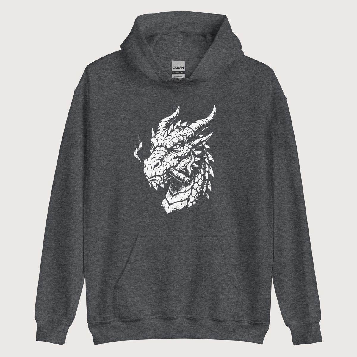 Dark Heather Smoking Dragon Hoodie - history buff gift by HistoHead