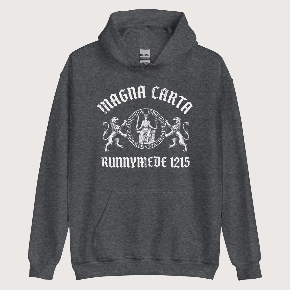 Dark Heather Magna Carta King John Seal Hoodie - history buff gift by HistoHead