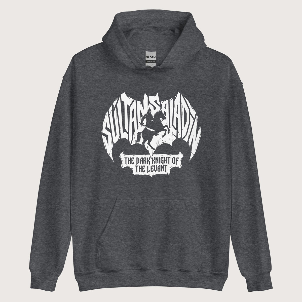 Dark Heather Saladin Dark Knight Hoodie - history buff gift by HistoHead