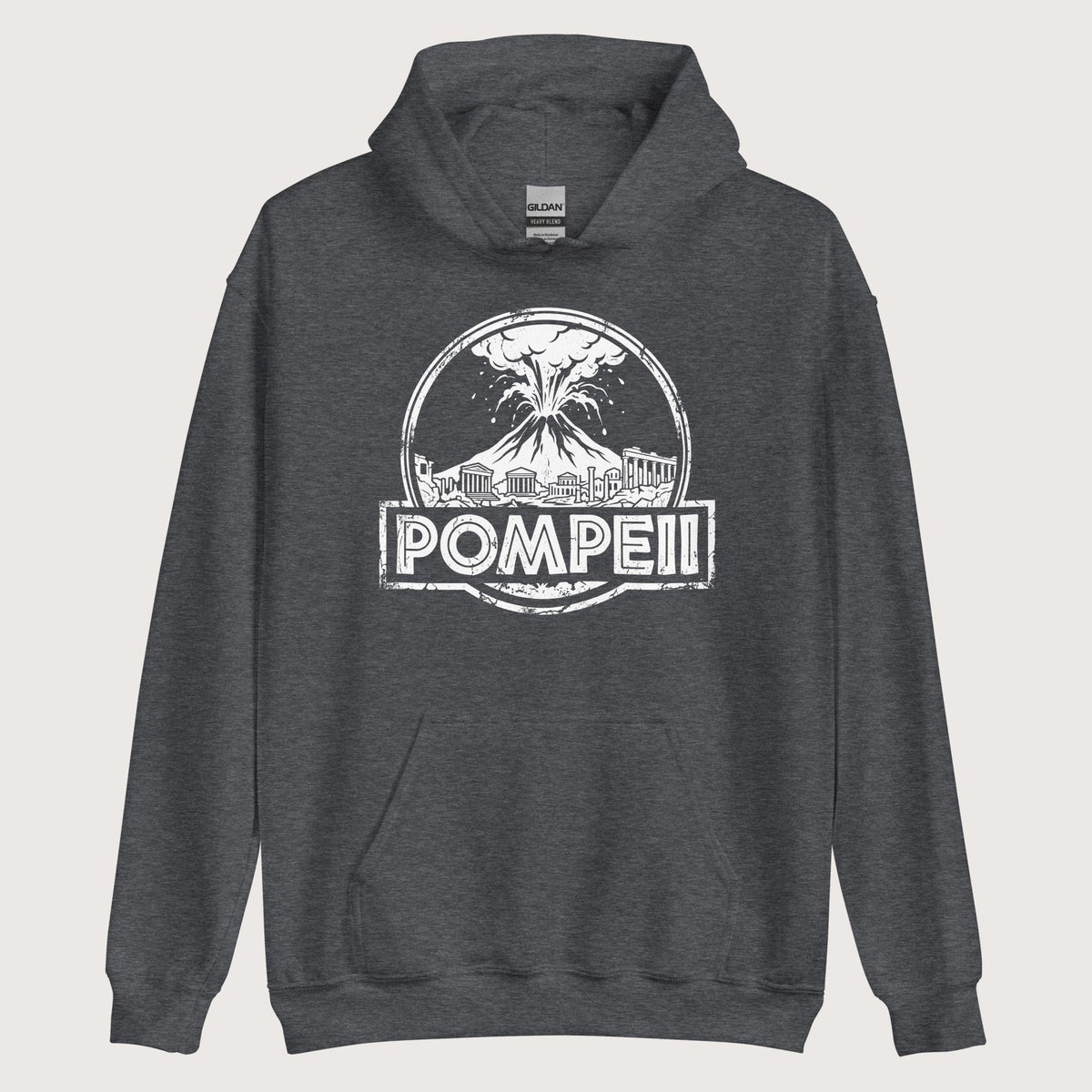 Dark Heather Pompeii Hoodie - history buff gift by HistoHead