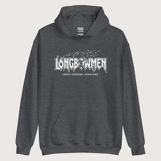 Dark Heather Longbowmen Hoodie - history buff gift by HistoHead