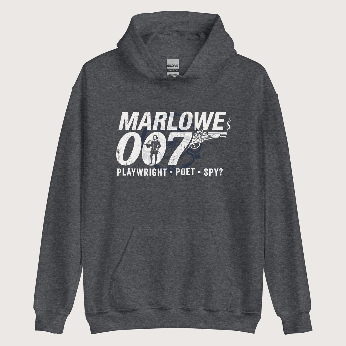 Dark Heather Marlowe 007 Hoodie - history buff gift by HistoHead