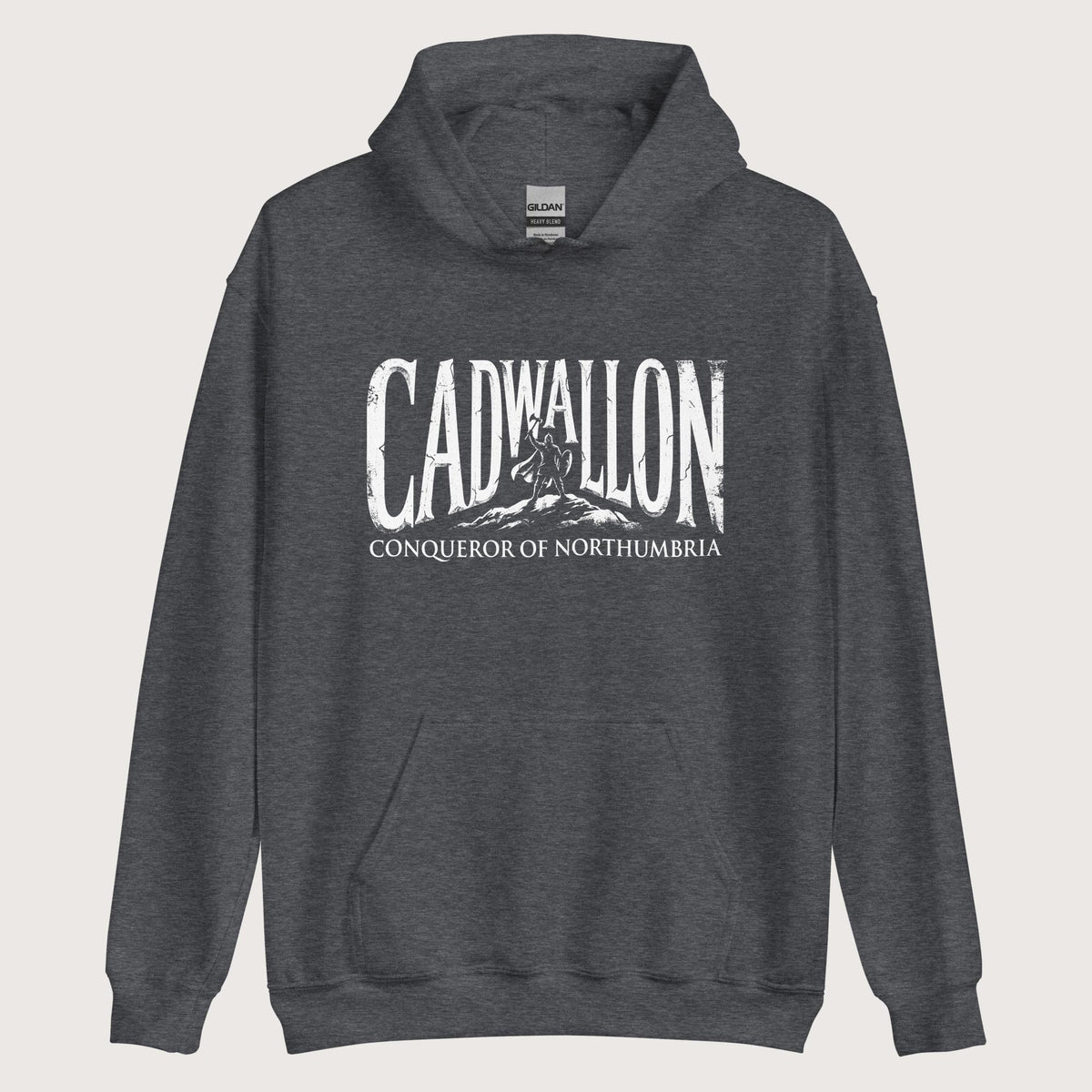 Dark Heather Cadwallon Conqueror of Northumbria Hoodie - history buff gift by HistoHead