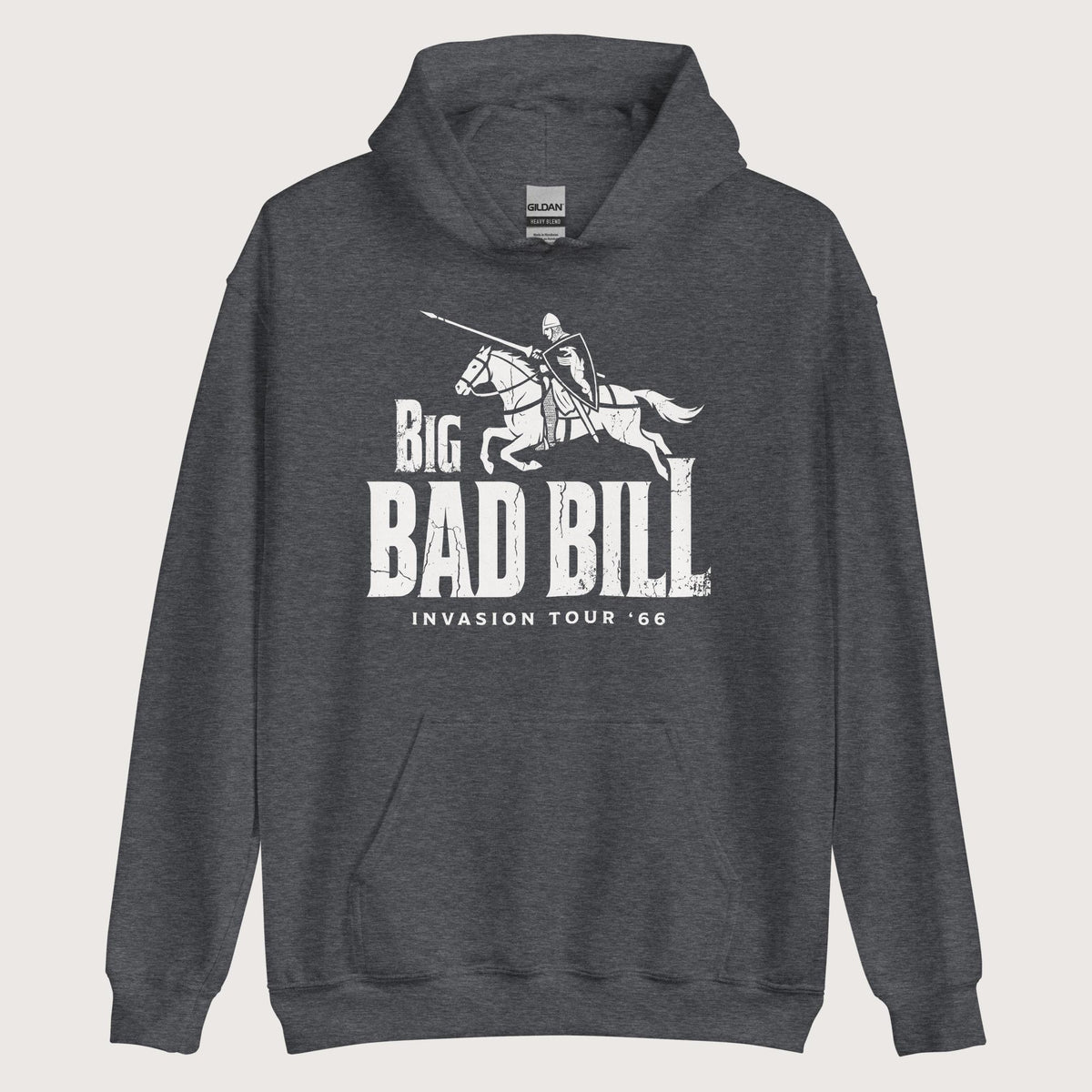 Dark Heather Big Bad Bill Invasion Tour Hoodie - history buff gift by HistoHead