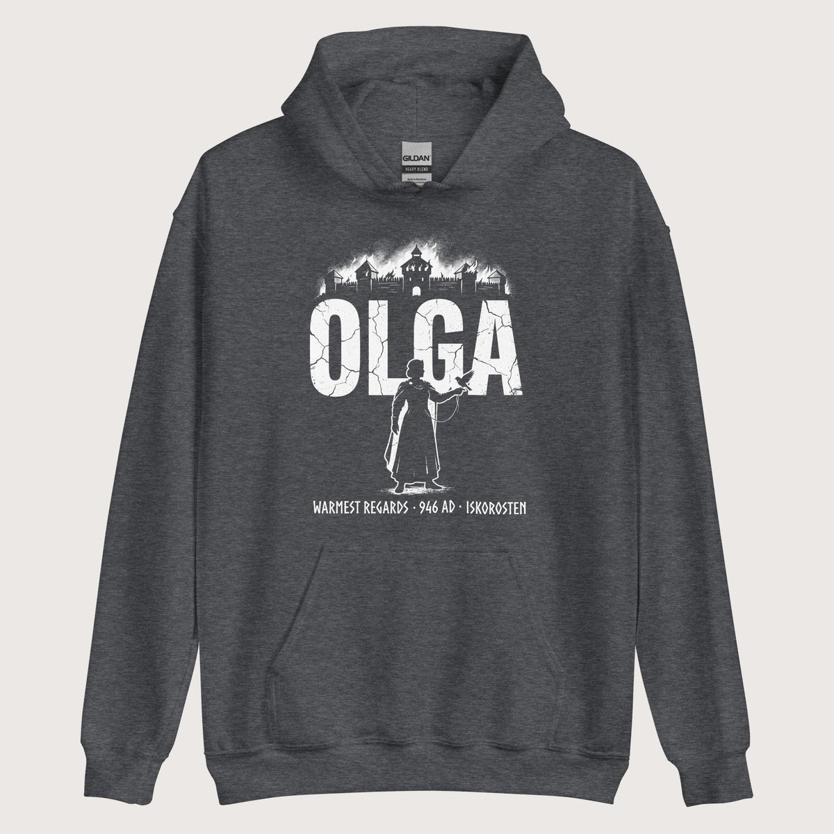 Dark Heather Olga of Kiev Warmest Regards Hoodie - history buff gift by HistoHead