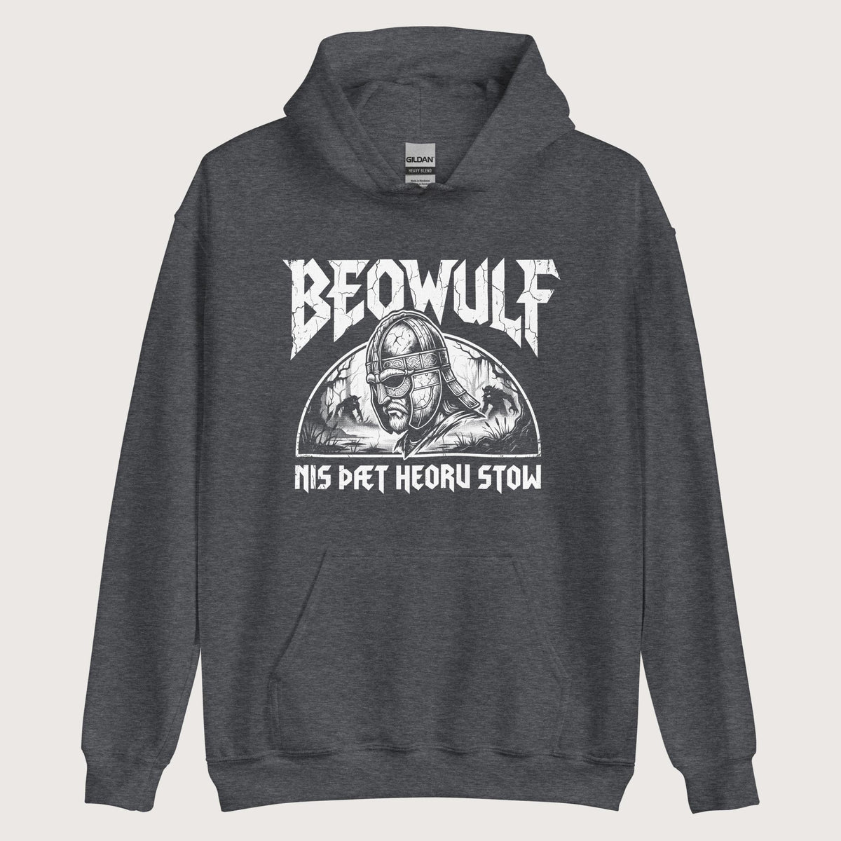 Dark Heather Beowulf That Is No Pleasant Place Old English Hoodie - history buff gift by HistoHead