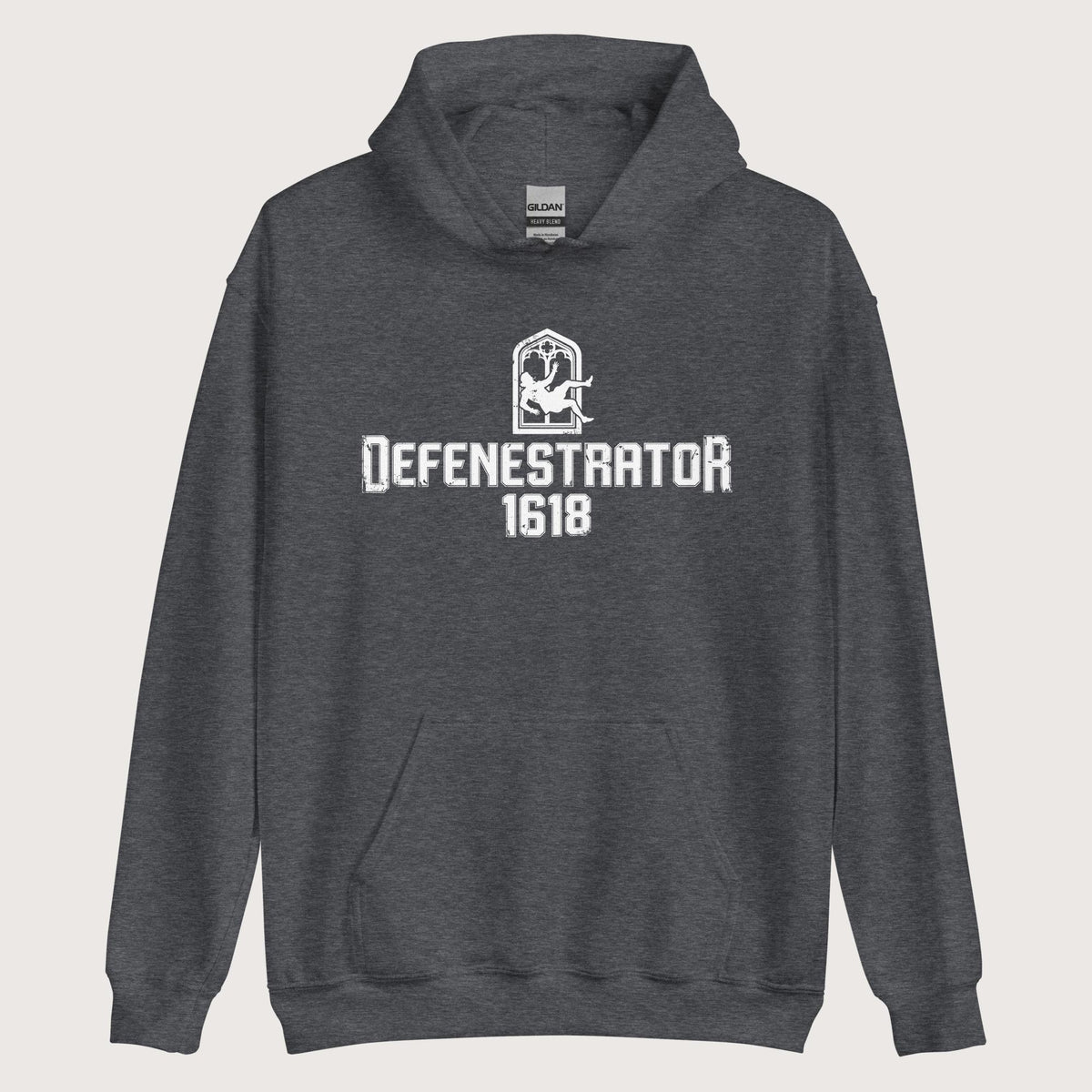 Dark Heather Defenestrator Hoodie - history buff gift by HistoHead