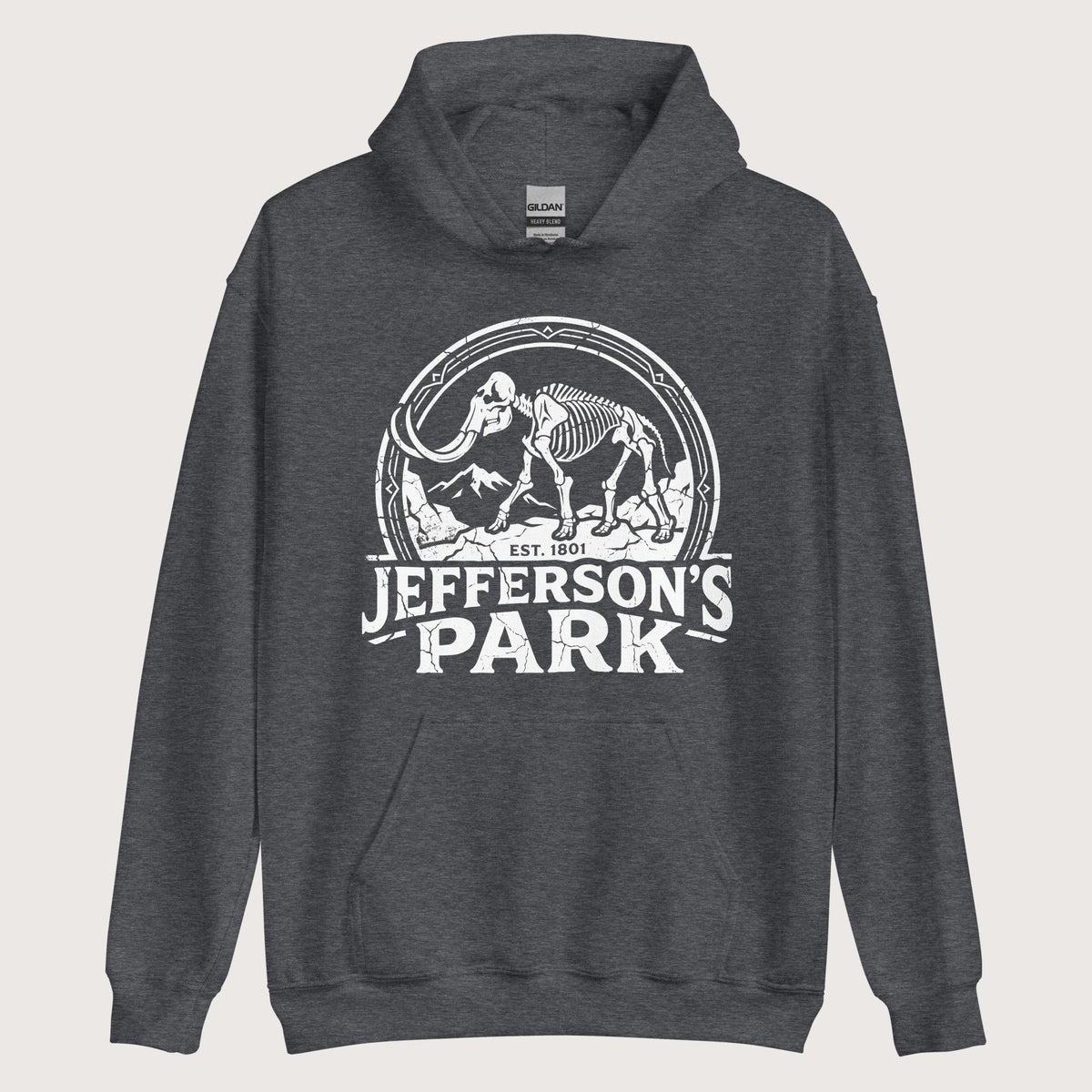 Dark Heather Jefferson's Park Hoodie - history buff gift by HistoHead
