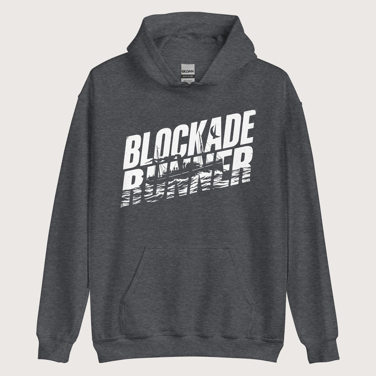 Dark Heather Blockade Runner Hoodie - history buff gift by HistoHead