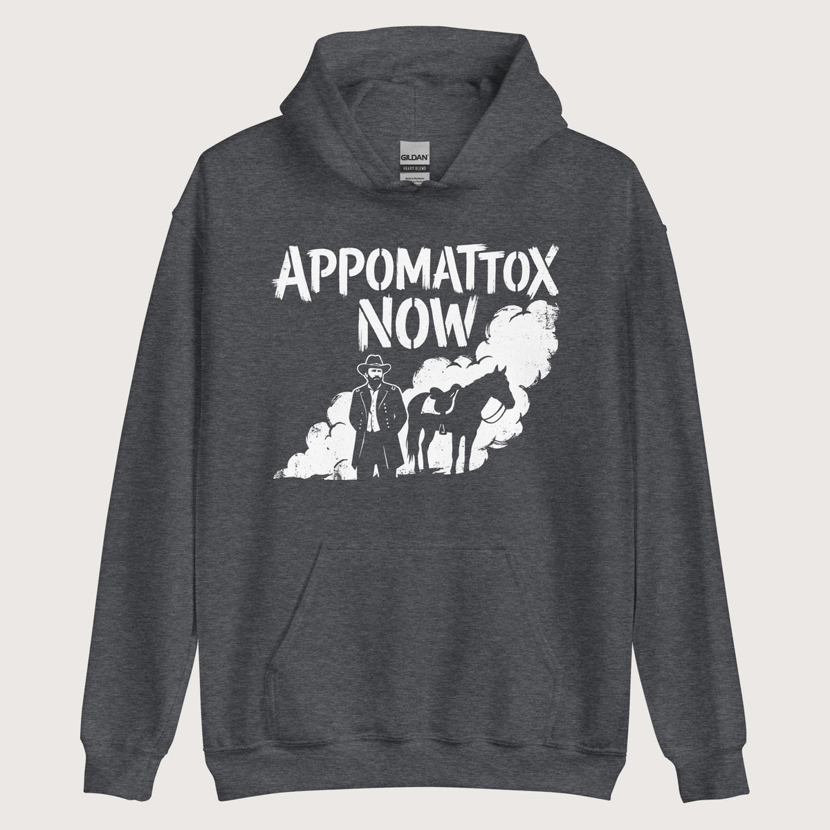 Dark Heather Appomattox Now Hoodie - history buff gift by HistoHead