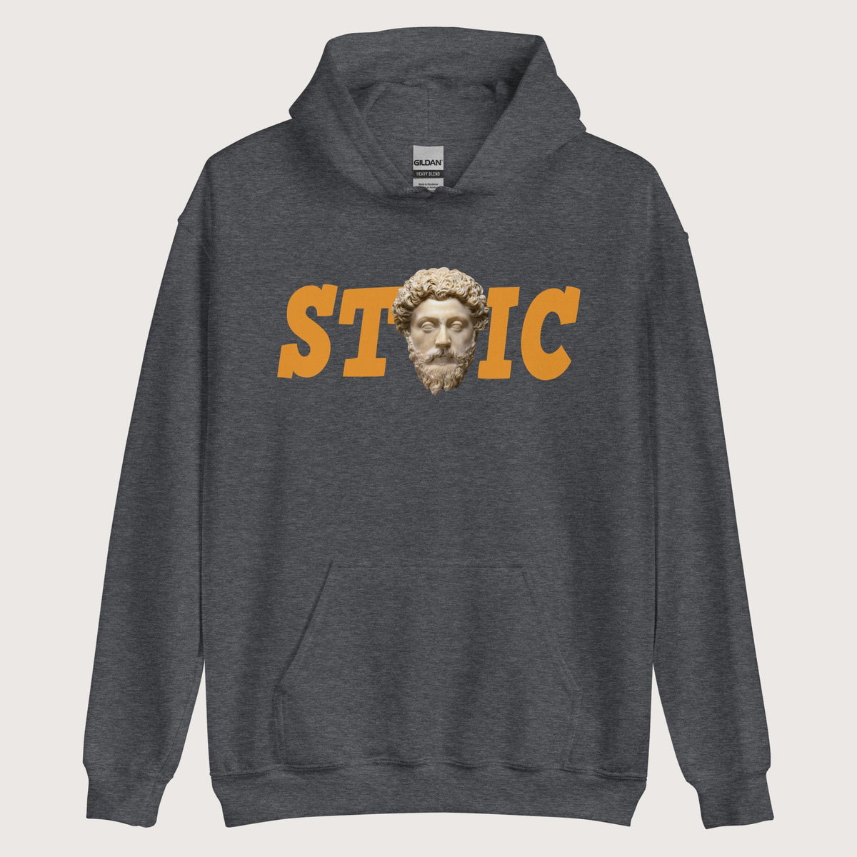 Dark Heather Stoic Marcus Aurelius Hoodie - history buff gift by HistoHead