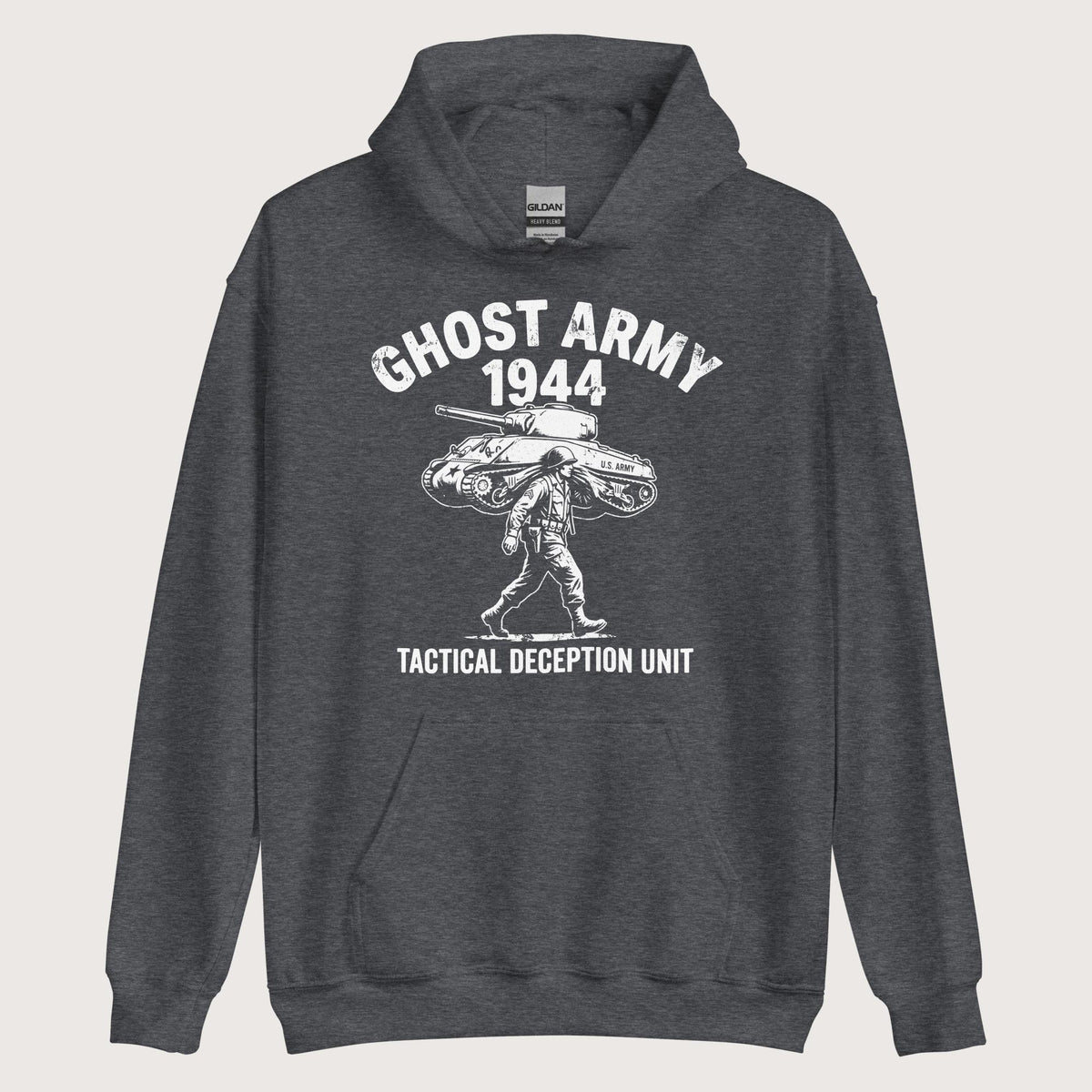 Dark Heather Ghost Army Hoodie - history buff gift by HistoHead