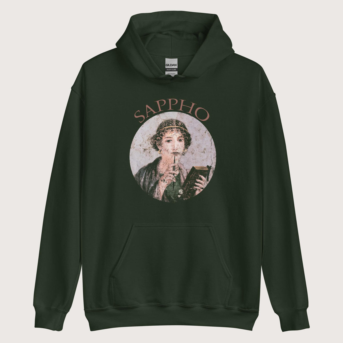 Forest Green Sappho Hoodie - history buff gift by HistoHead