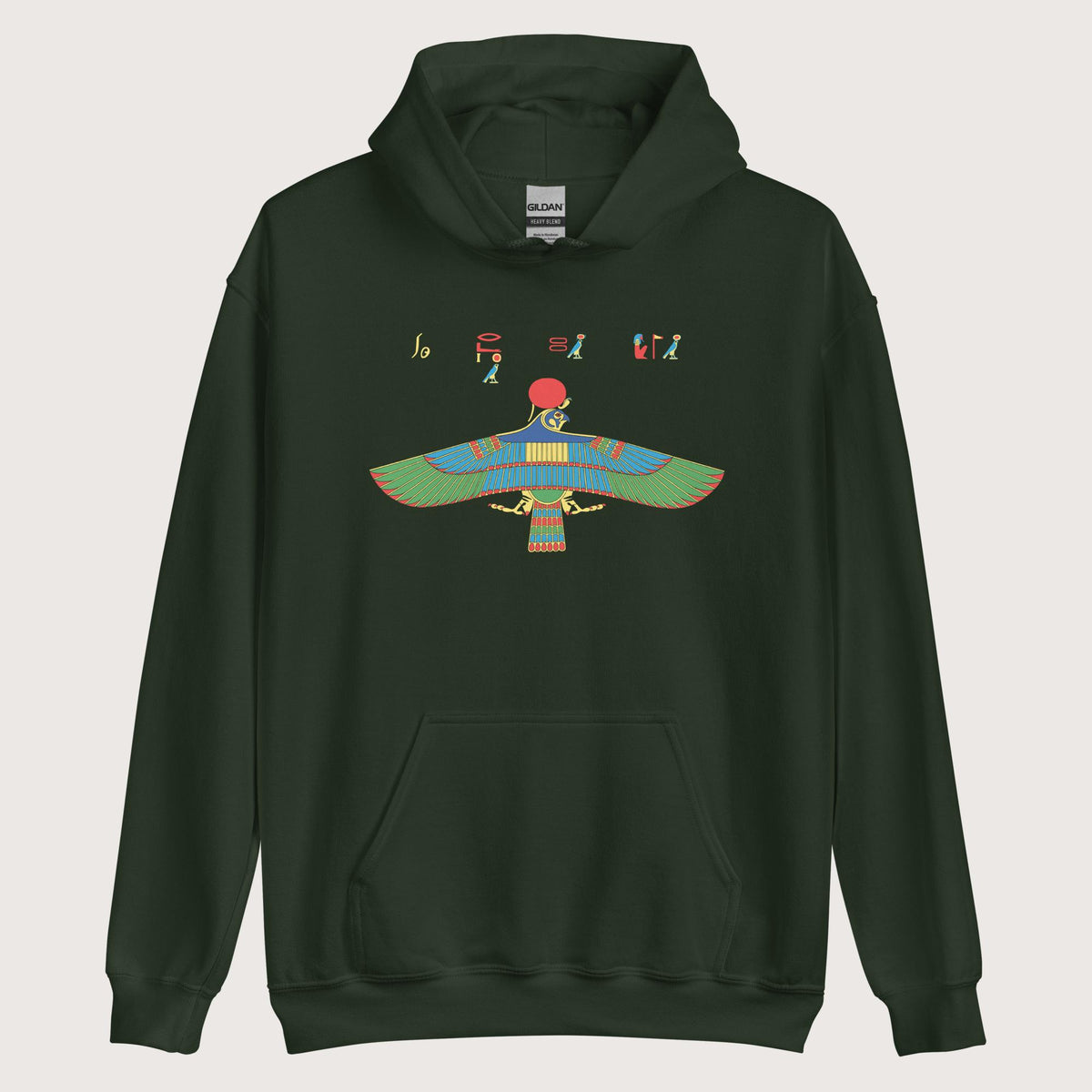 Forest Green Hawk Emblem of Ra Hoodie - history buff gift by HistoHead