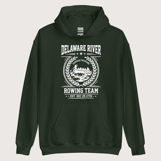 Forest Green Delaware River Rowing Team Hoodie - history buff gift by HistoHead