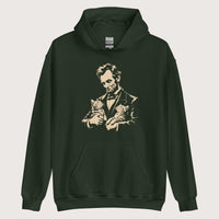 Forest Green Lincoln's Cats Hoodie - history buff gift by HistoHead