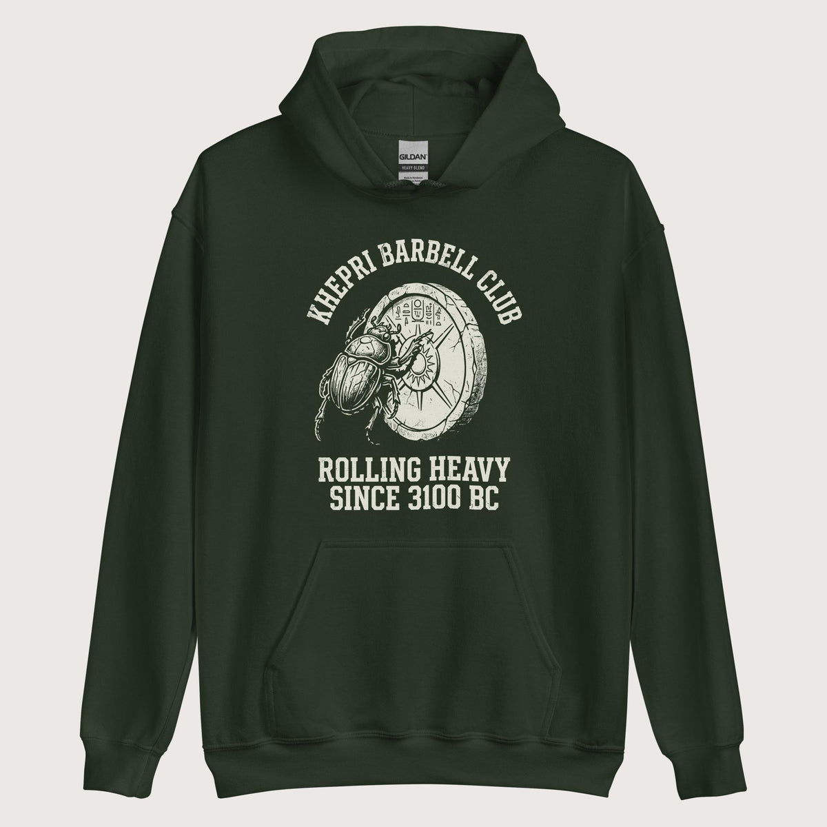 Forest Green Khepri Barbell Club Hoodie - history buff gift by HistoHead