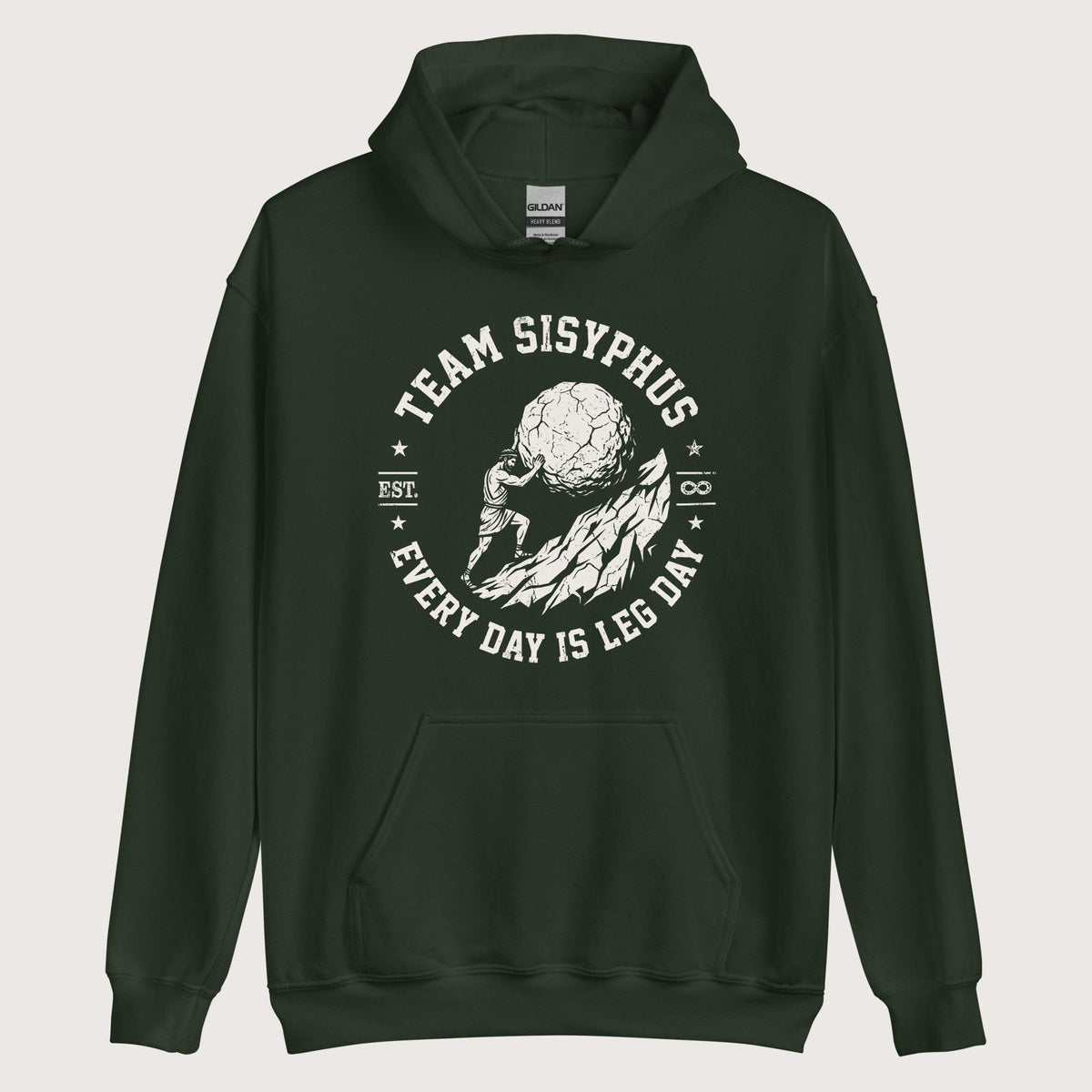 Forest Green Team Sisyphus Hoodie - history buff gift by HistoHead